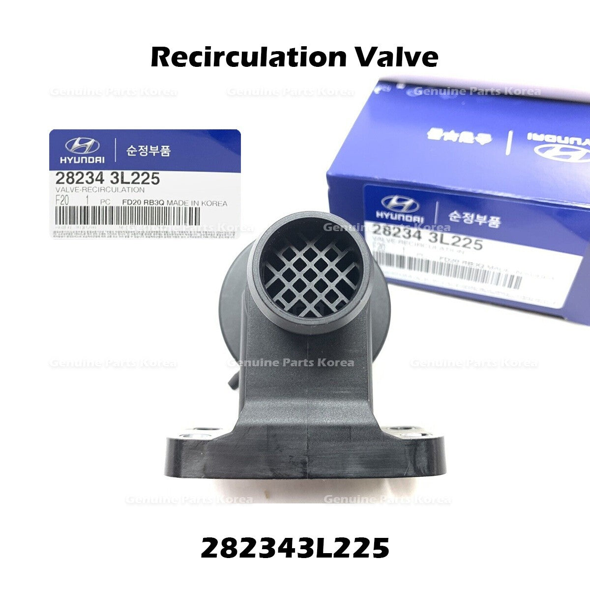 Genuine Recirculation Valve 282343L225 for Hyundai Elantra Kona Kia Forte Soul
