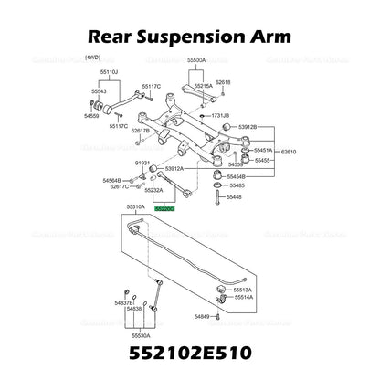 Genuine Rear Suspension Arm 552102E510 for Hyundai Tuscon Kia Sportage