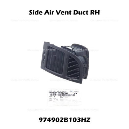 Genuine Side Air Vent Duct RH 974902B103HZ for Hyundai Santa Fe