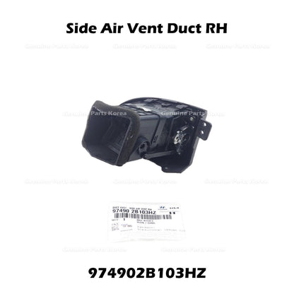 Genuine Side Air Vent Duct RH 974902B103HZ for Hyundai Santa Fe