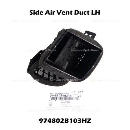 Genuine Side Air Vent Duct LH 974802B103HZ for Hyundai Santa Fe