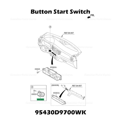 Genuine Button Start Switch 95430D9700WK for Kia Sportage