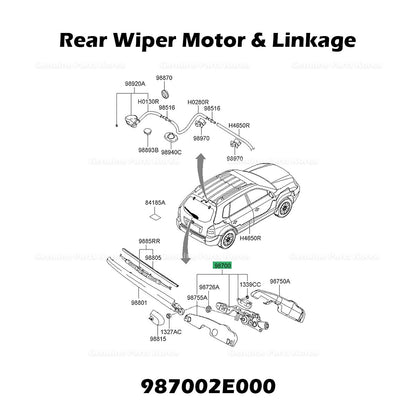 Genuine Rear Wiper Motor & Linkage 987002E000 for Hyundai Tucson