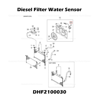 Genuine Diesel Filter Water Sensor DHF2100030 for Kia Rio