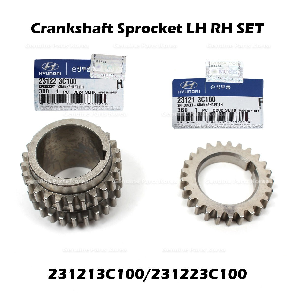 Genuine Crankshaft Sprocket LH RH SET 231213C100 231223C100 for Hyundai Kia