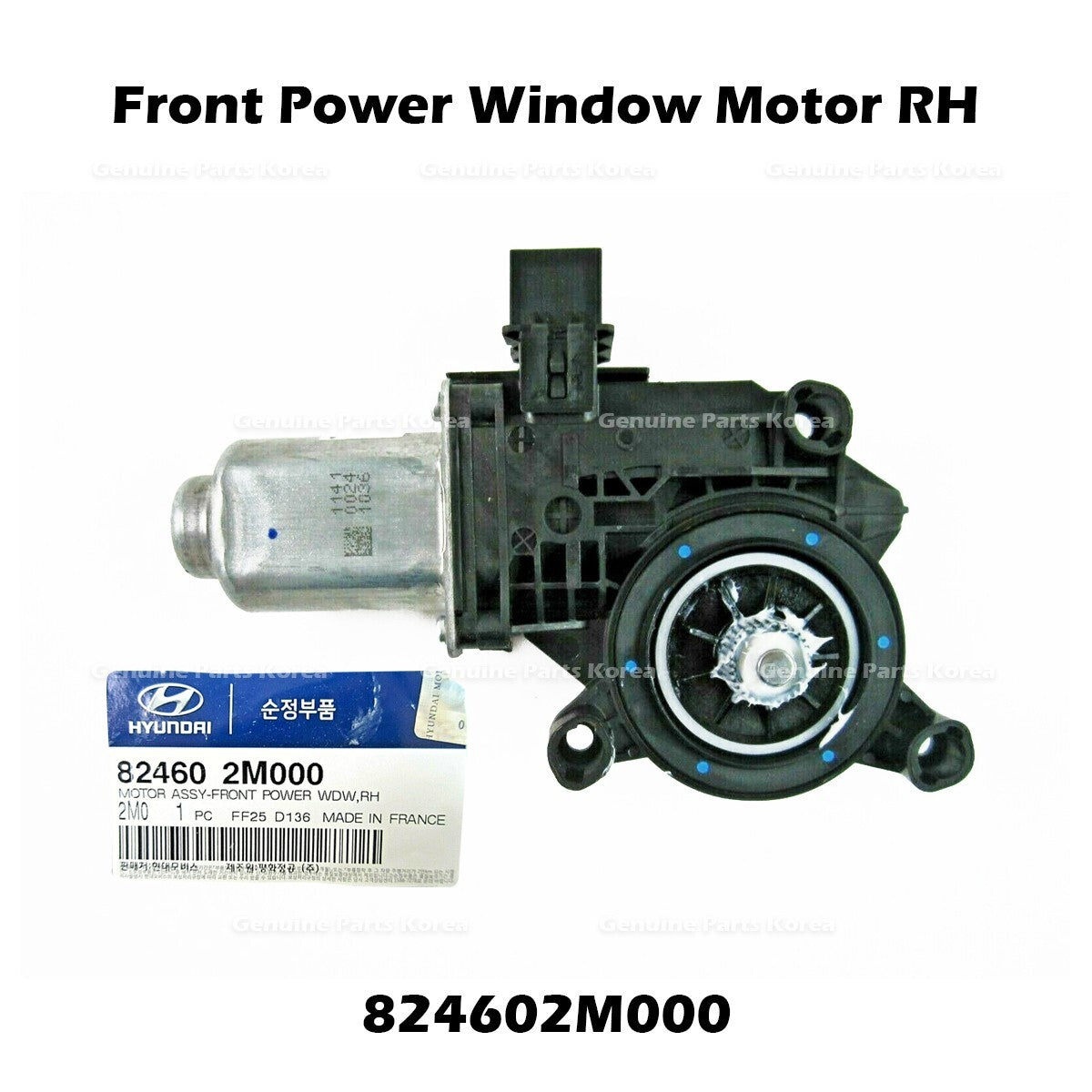 GenuineFront Power Window Motor RH 824602M000 for Hyundai Genesis Coupe