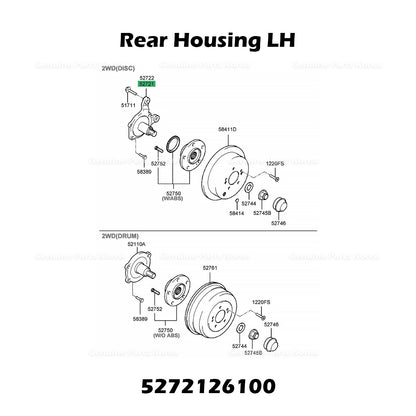 Genuine Rear Housing LH 5272126100 for Hyundai Santa Fe