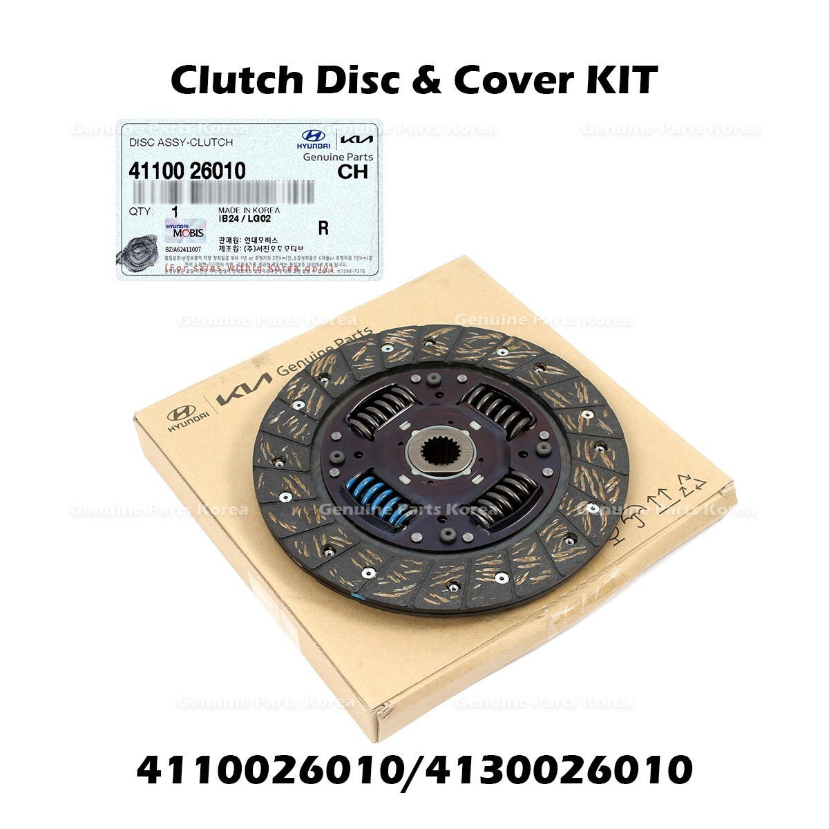 Genuine Clutch Disc & Cover KIT 4110026010 4130026010 for Hyundai Kia