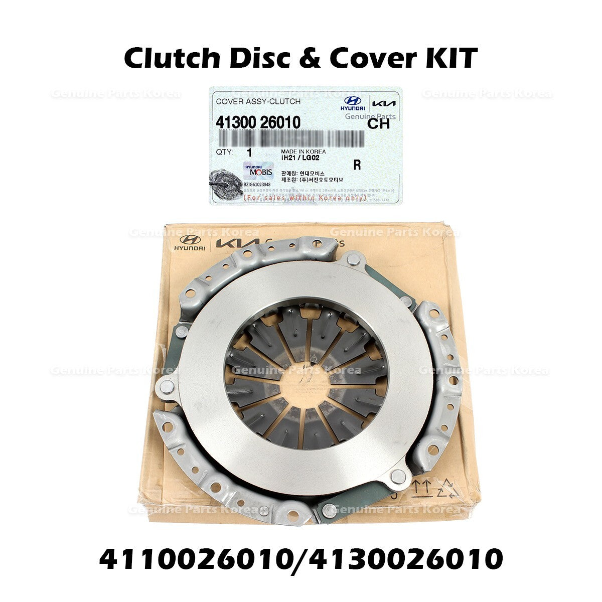 Genuine Clutch Disc & Cover KIT 4110026010 4130026010 for Hyundai Kia