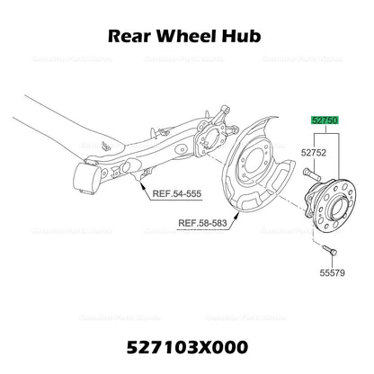 Genuine Rear Wheel Hub 527103X000 for Hyundai Elantra Veloster Kia Forte