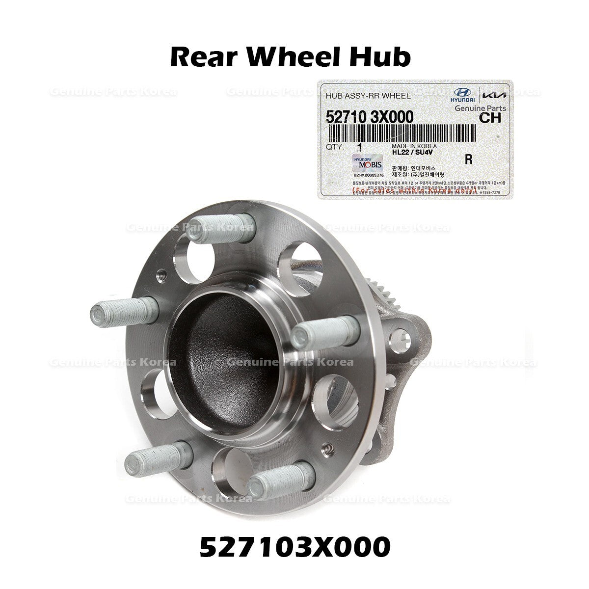 Genuine Rear Wheel Hub 527103X000 for Hyundai Elantra Veloster Kia Forte