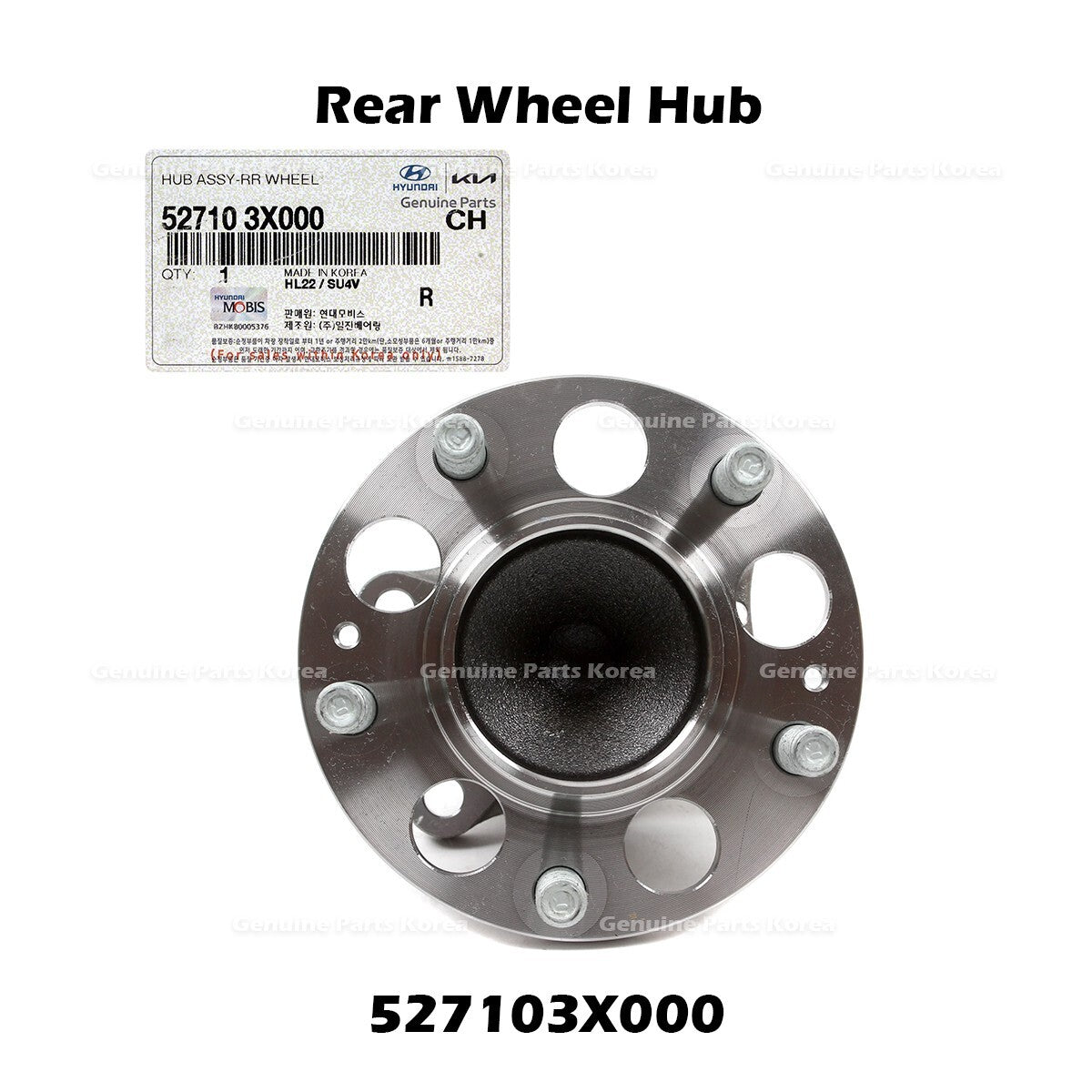 Genuine Rear Wheel Hub 527103X000 for Hyundai Elantra Veloster Kia Forte