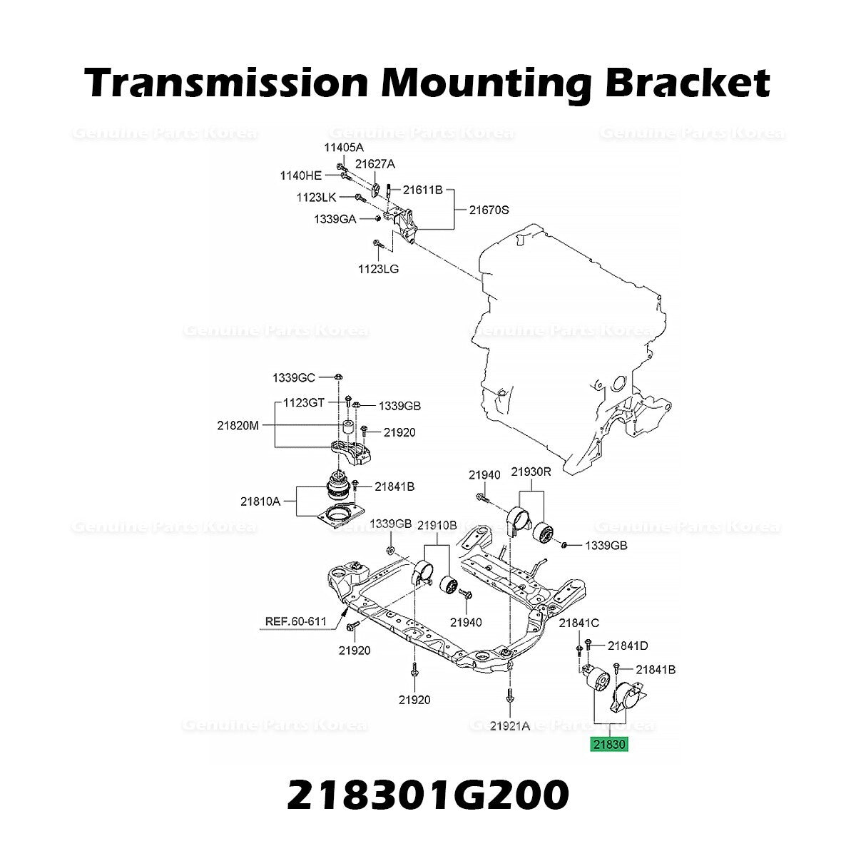 Genuine Transmission Mounting Bracket 218301G200 for Hyundai Accent Kia Rio