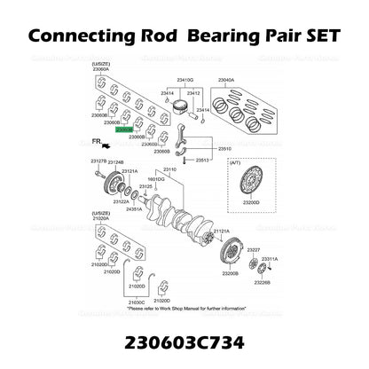 Genuine Connecting Rod  Bearing Pair SET 230603C734 for Hyundai Genesis Kia