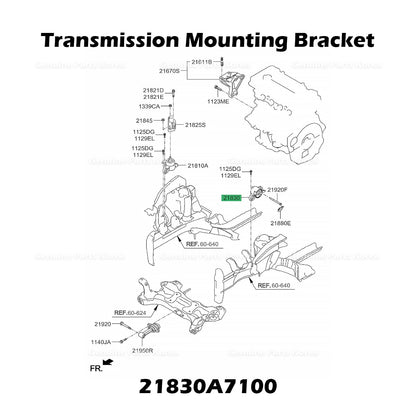 Genuine Transmission Mounting Bracket 21830A7100 for Hyundai Elantra Kia Forte