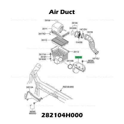 Genuine Air Duct 282104H000 for Hyundai Grand Starex H1