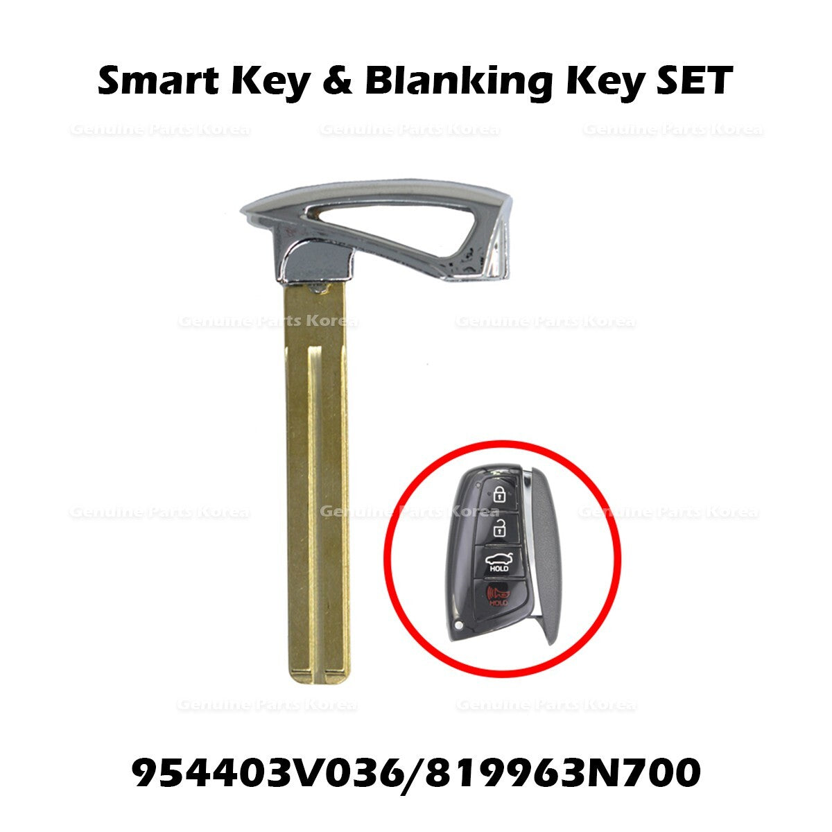 Genuine Smart Key & Blanking Key SET 954403V036 819963N700 for Hyundai Azera