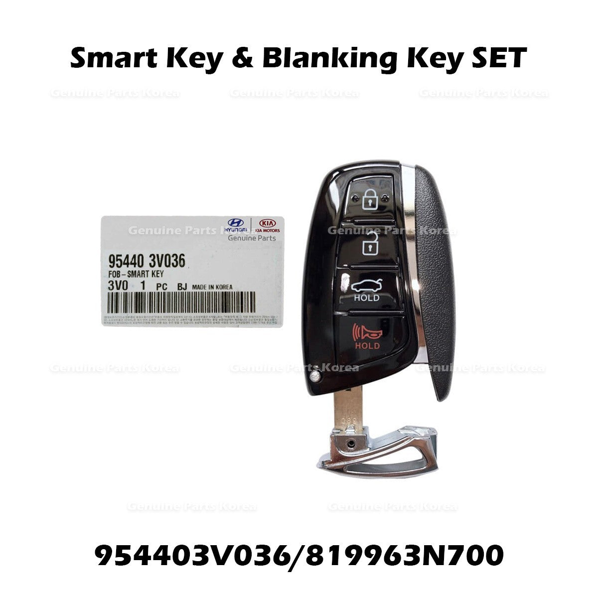 Genuine Smart Key & Blanking Key SET 954403V036 819963N700 for Hyundai Azera