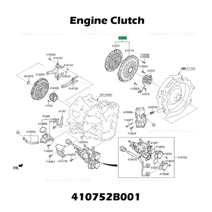 Genuine Engine Clutch 410752B001 for Hyundai Ioniq Kia Niro