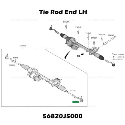 Genuine Tie Rod End LH 56820J5000 for Hyundai Genesis G70 Kia Stinger