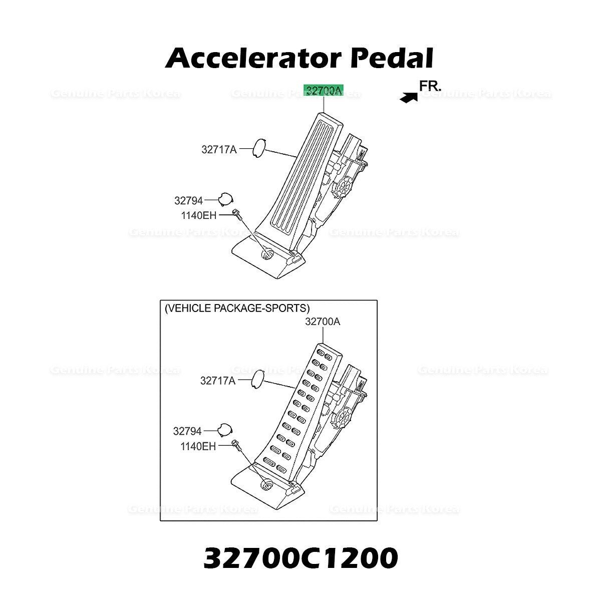Genuine Accelerator Pedal 32700C1200 for Hyundai Sonata