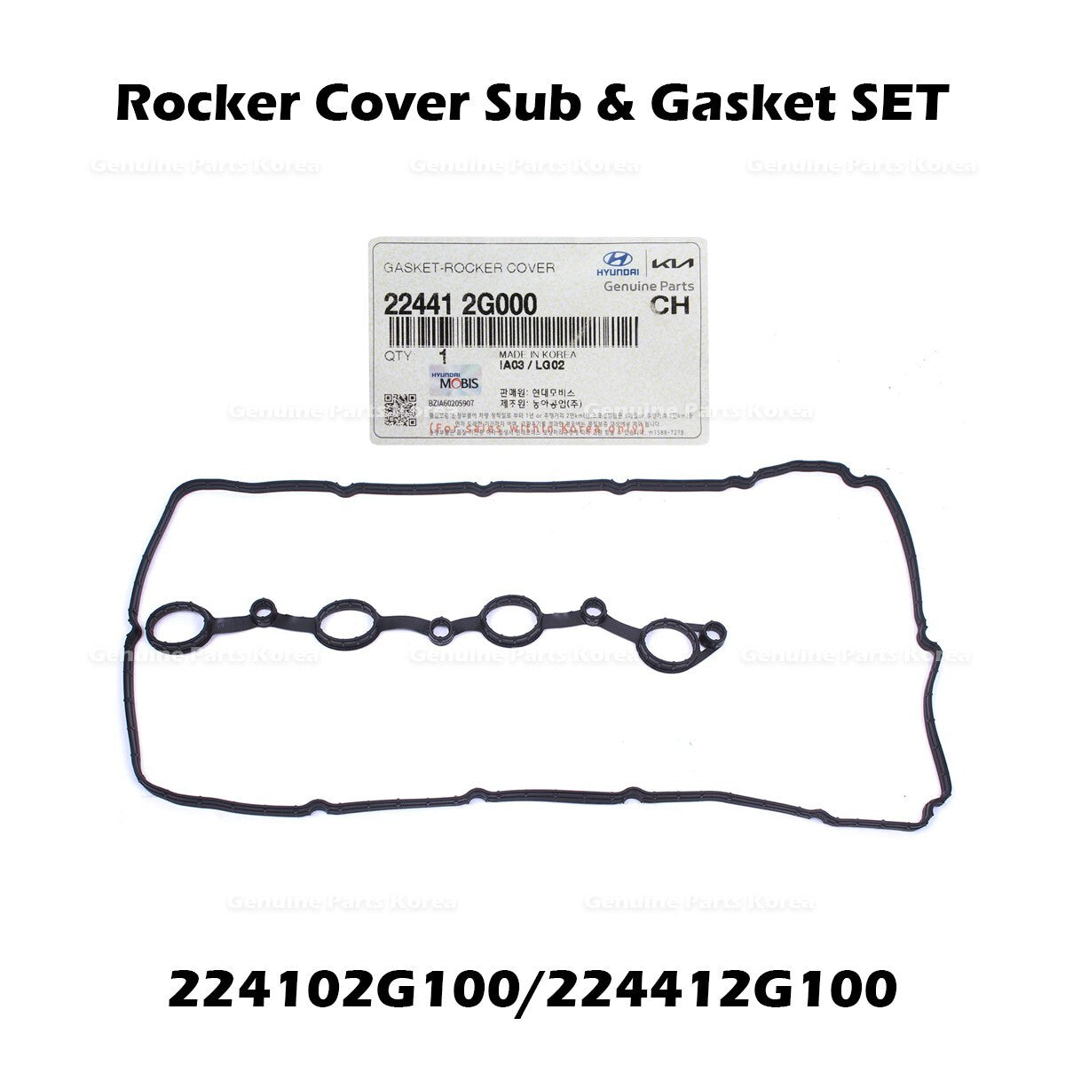 Genuine Rocker Cover Sub & Gasket SET for Hyundai Santa Fe Tucson Kia Optima