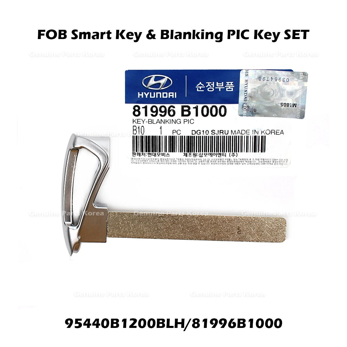 Genuine FOB Smart Key & Blanking PIC Key SET 95440B1200BLH for Hyundai Genesis