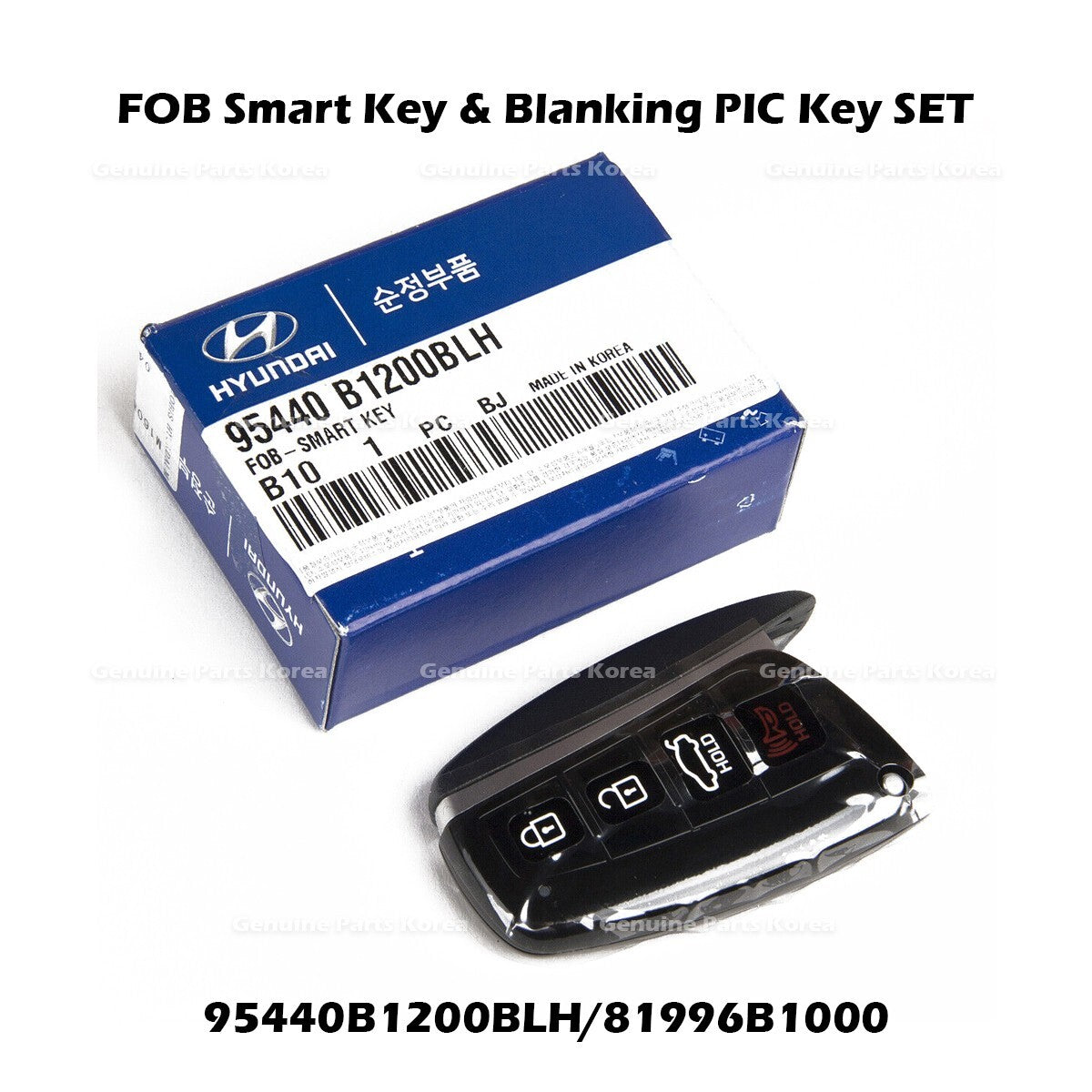 Genuine FOB Smart Key & Blanking PIC Key SET 95440B1200BLH for Hyundai Genesis
