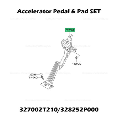 Genuine Accelerator Pedal & Pad SET 327002T210 328252P000 for Kia Optima