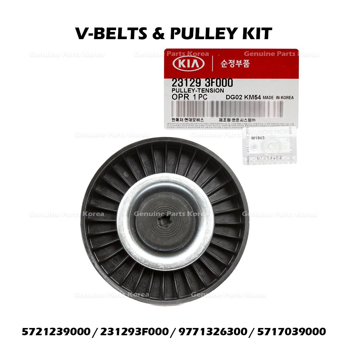 Genuine V-BELTS & PULLEY KIT for Hyundai Santa Fe Kia Amanti