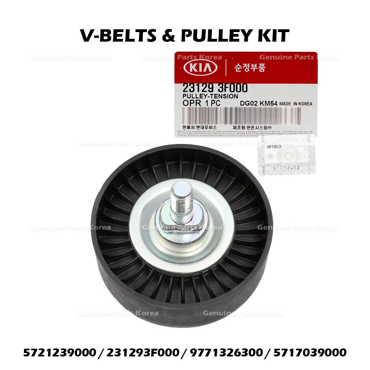 Genuine V-BELTS & PULLEY KIT for Hyundai Santa Fe Kia Amanti