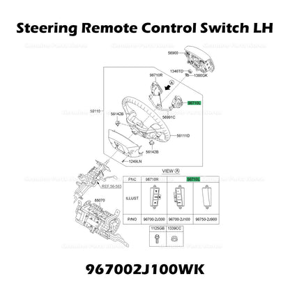Genuine Steering Remote Control Switch LH 967002J100WK for Kia Borrego