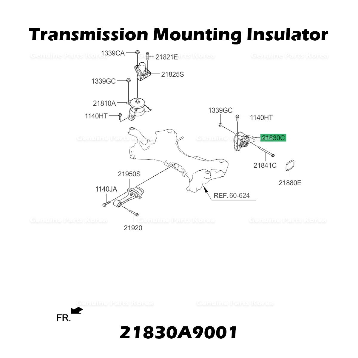 Genuine Transmission Mounting Insulator 21830A9001 for Kia Sedona