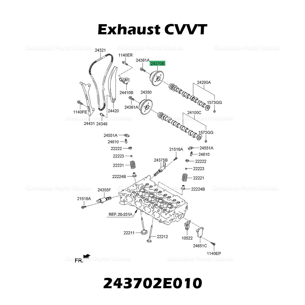 Genuine Exhaust CVVT 243702E010 for Hyundai Elantra Kia Forte Soul