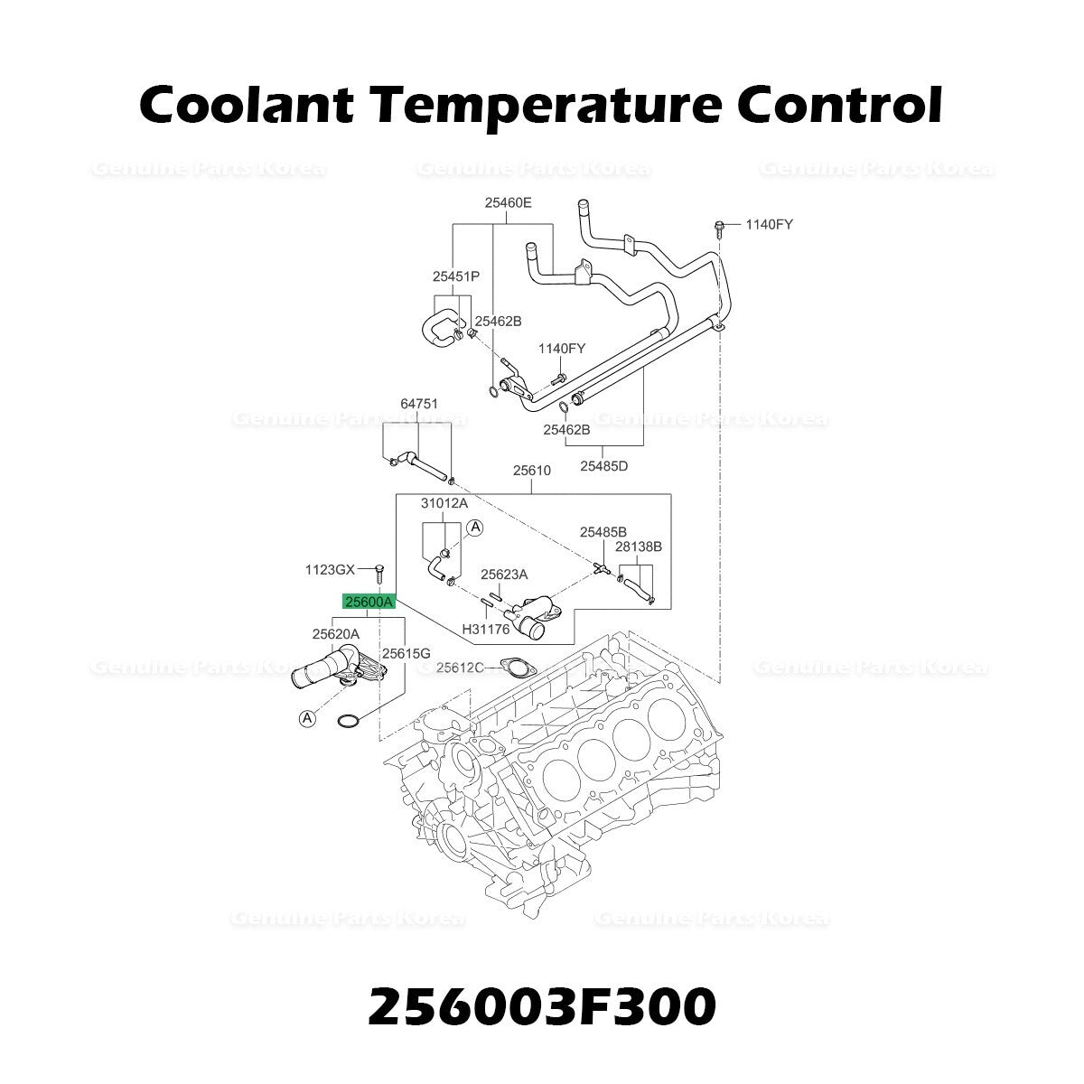 Genuine Coolant Temperature Control 256003F300 for Hyundai Equus Kia Borrego