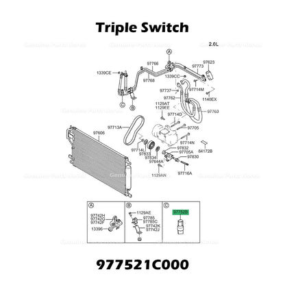 Genuine Triple Switch 977521C000 for Hyundai Tucson Kia Sportage