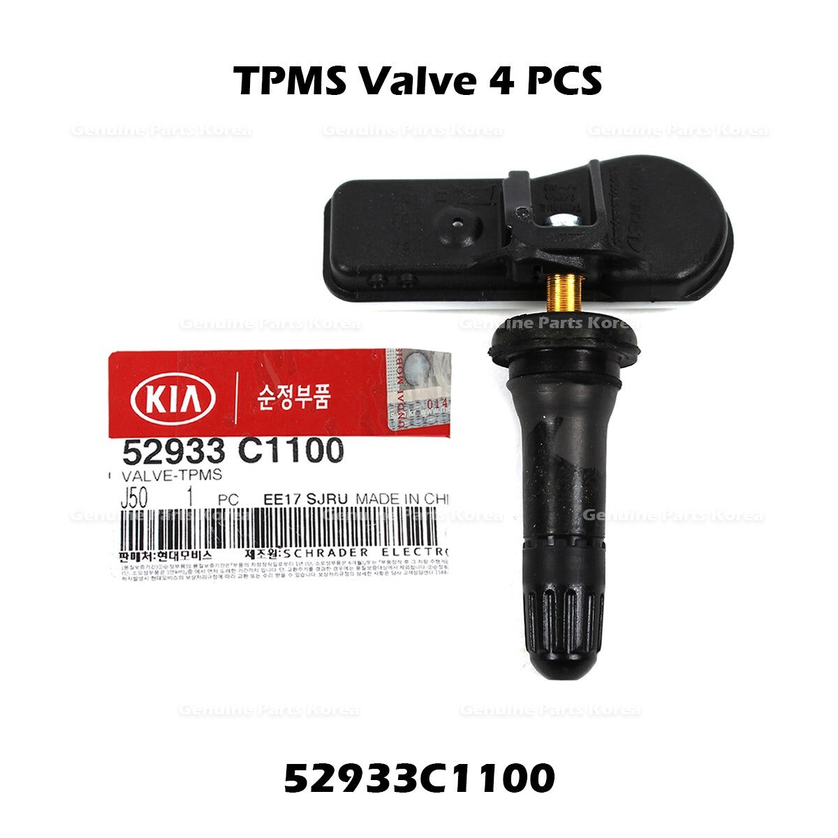 Genuine TPMS Valve 4 PCS 52933C1100 for Hyundai Santa Fe Tucson Kia Sedona