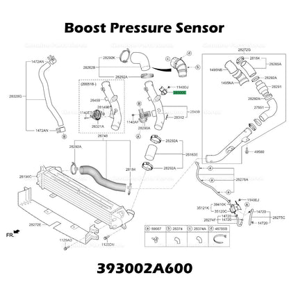 Genuine Boost Pressure Sensor 393002A600 for Hyundai Elantra Tucson Kia Forte