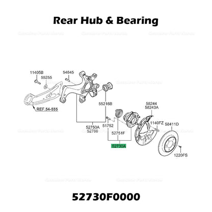 Genuine Rear Hub & Bearing 52730F0000 for Hyundai Elantra Ioniq Kia Forte