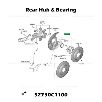 Genuine Rear Hub & Bearing 52730C1100 for Hyundai Sonata Tucson Kia Optima