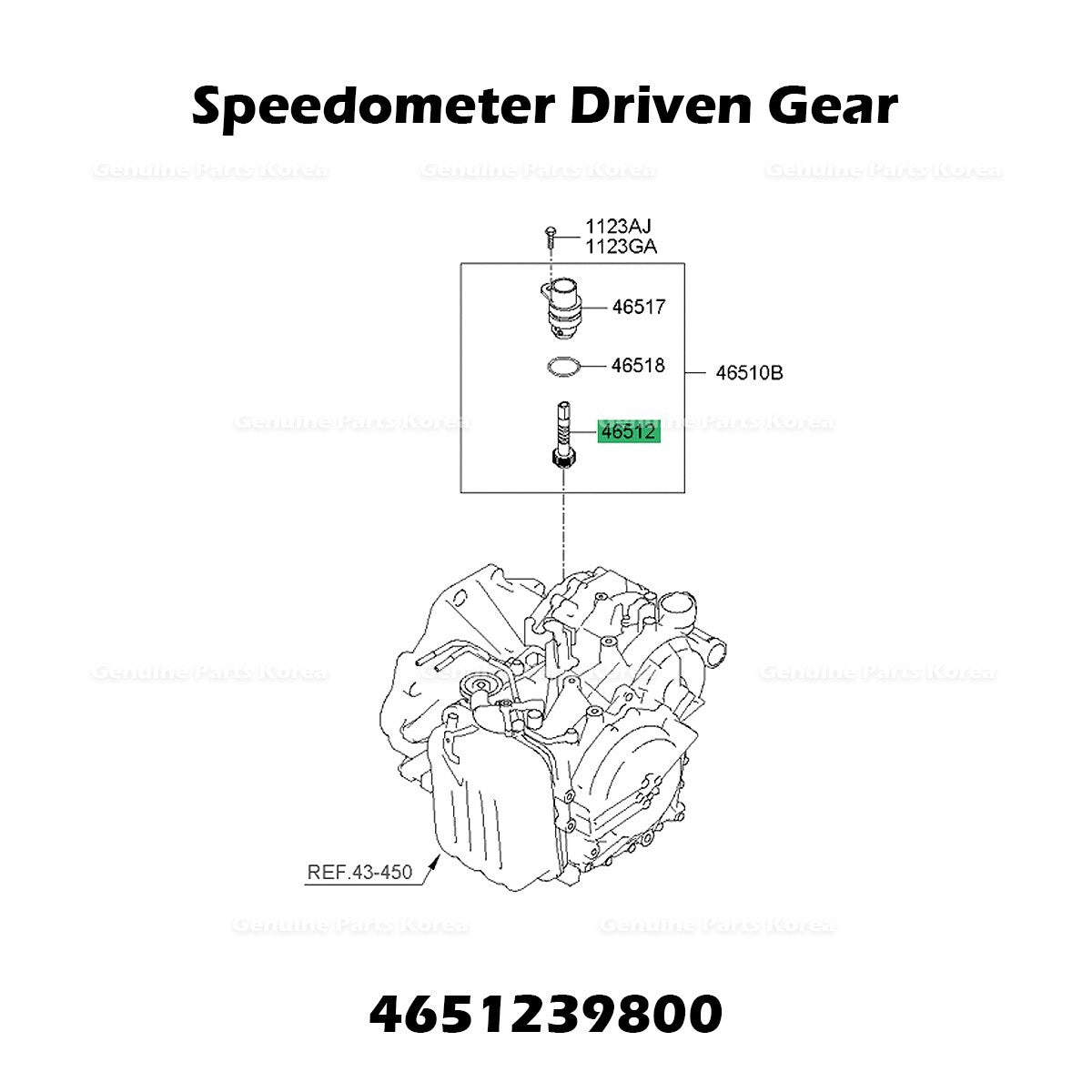 Genuine Speedometer Driven Gear 4651239800 for Hyundai Azera Tucson Kia Amanti