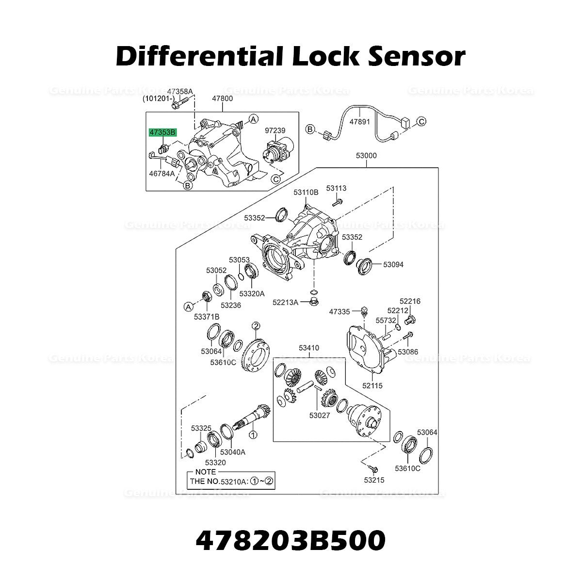 Genuine Differential Lock Sensor 478203B500 for Hyundai Santa Fe Kia Seltos