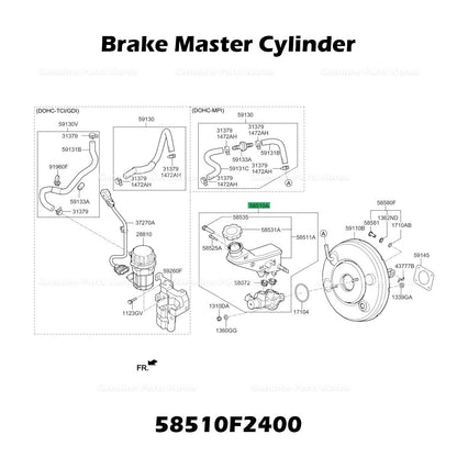 Genuine Brake Master Cylinder 58510F2400 for Hyundai Elantra