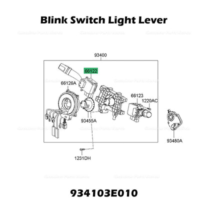 Genuine Blink Switch Light Lever 934103E010 for Kia Sorento