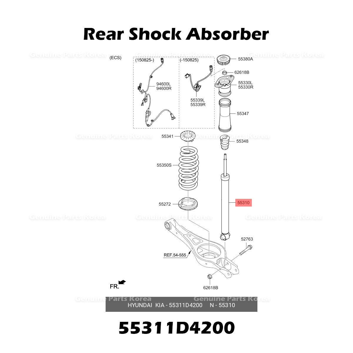 Genuine Rear Shock Absorber 55311D4200 for Kia Optima