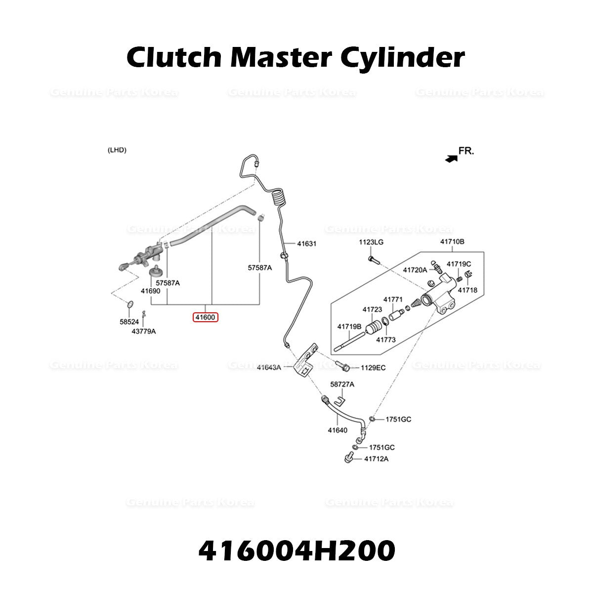 Genuine Clutch Master Cylinder 416004H200 for Hyundai Grand Starex H1