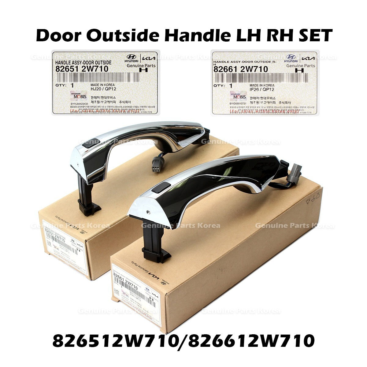 Genuine Door Outside Handle LH RH SET 826512W710 826612W710 for Hyundai