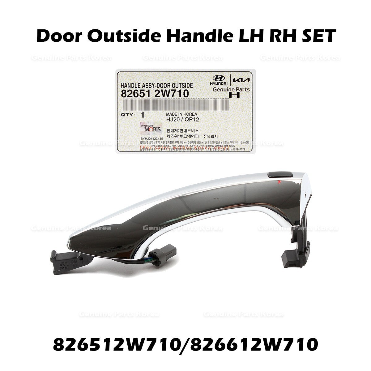 Genuine Door Outside Handle LH RH SET 826512W710 826612W710 for Hyundai