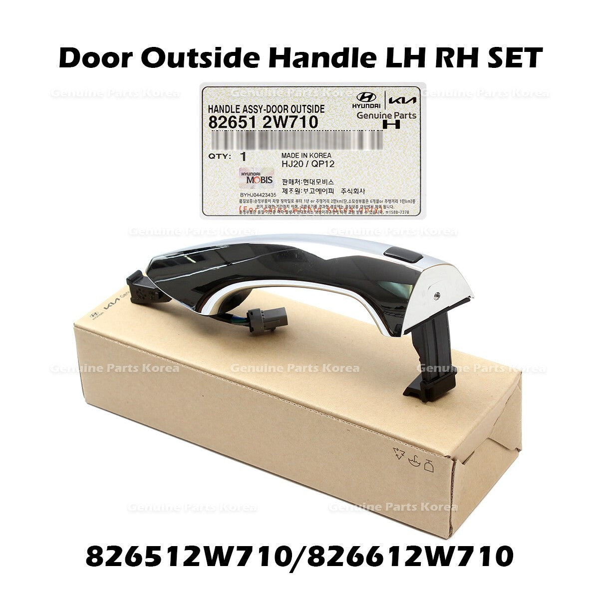 Genuine Door Outside Handle LH RH SET 826512W710 826612W710 for Hyundai