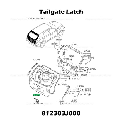 Genuine Tailgate Latch 812303J000 for Hyundai Veracruz